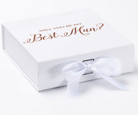 Will You Be My Best man? Proposal Box White - No Border