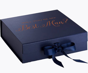 Will You Be My Best man? Proposal Box Navy - No Border