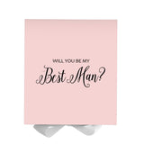 Will You Be My Best man? Proposal Box Pink w/ White Bow - No Border