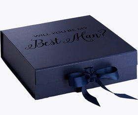 Will You Be My Best man? Proposal Box Navy - No Border