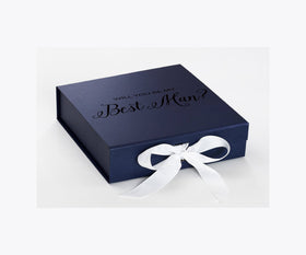 Will You Be My Best man? Proposal Box Navy w/ White Bow - No Border