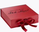 Will You Be My Best man? Proposal Box Red  - No Border