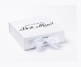 Will You Be My Best man? Proposal Box White - No Border