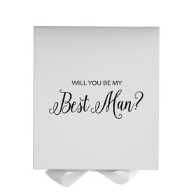 Will You Be My Best man? Proposal Box White - No Border