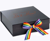 Will You Be My Best man? Proposal Box black - No Border - Rainbow Ribbon