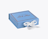 Will You Be My Best man? Proposal Box Light Blue w/ white Bow-  Border
