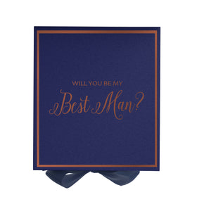 Will You Be My Best man? Proposal Box Navy -  Border