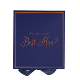 Will You Be My Best man? Proposal Box Navy -  Border