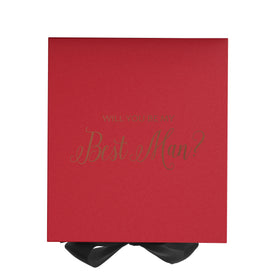 Will You Be My Best man? Proposal Box Red -Black Bow - No Border