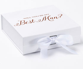 Will You Be My Best man? Proposal Box White - No Border