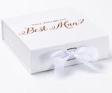 Will You Be My Best man? Proposal Box White - No Border