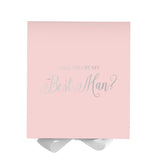 Will You Be My Best man? Proposal Box Pink w/ White Bow - No Border