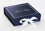 Will You Be My Best man? Proposal Box Navy w/ White Bow -  Border