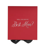 Will You Be My Best man? Proposal Box Red -Black Bow - No Border