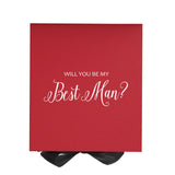 Will You Be My Best man? Proposal Box Red -Black Bow - No Border