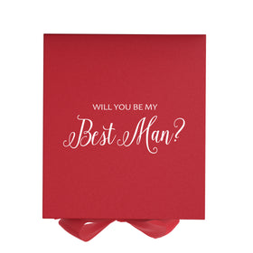 Will You Be My Best man? Proposal Box Red  - No Border