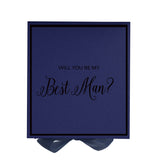 Will You Be My Best man? Proposal Box Navy -  Border