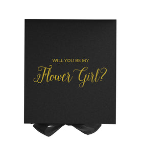 Will You Be My Flower Girl? Proposal Box black - No Border