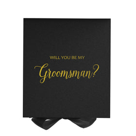 Will You Be My groomsman? Proposal Box black - No Border