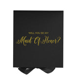 Will You Be My maid of honor? Proposal Box black - No Border