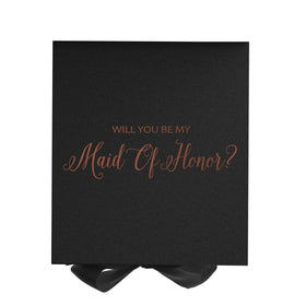 Will You Be My maid of honor? Proposal Box black - No Border