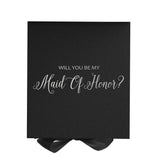 Will You Be My maid of honor? Proposal Box black - No Border