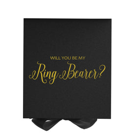 Will You Be My Ring Bearer? Proposal Box black - No Border