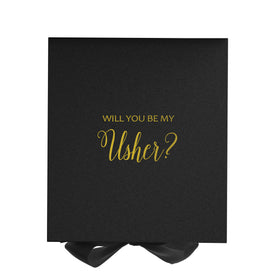 Will You Be My Usher? Proposal Box black - No Border