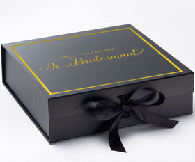 Will You Be My Jr Bridesmaid? Proposal Box black -  Border