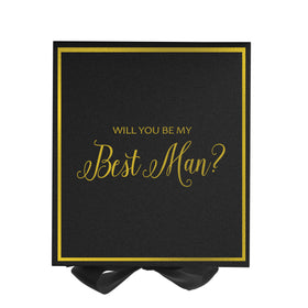 Will You Be My Best man? Proposal Box black -  Border