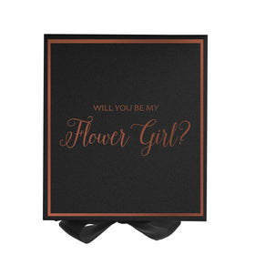 Will You Be My Flower Girl? Proposal Box black -  Border