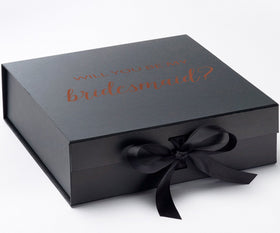 Will You Be My bridesmaid? Proposal Box black - No Border