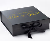 Will You Be My Flower Girl? Proposal Box black - No Border