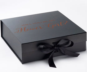 Will You Be My Flower Girl? Proposal Box black - No Border