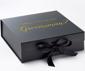 Will You Be My groomsman? Proposal Box black - No Border