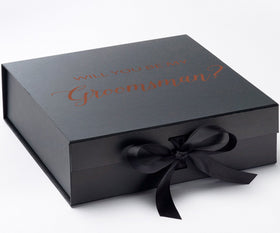 Will You Be My groomsman? Proposal Box black - No Border