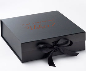 Will You Be My Usher? Proposal Box black - No Border