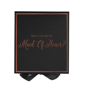 Will You Be My maid of honor? Proposal Box black -  Border