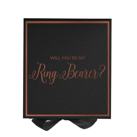 Will You Be My Ring Bearer? Proposal Box black -  Border