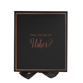 Will You Be My Usher? Proposal Box black -  Border