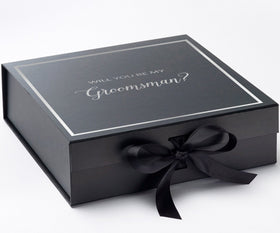 Will You Be My groomsman? Proposal Box black -  Border