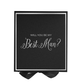 Will You Be My Best man? Proposal Box black -  Border