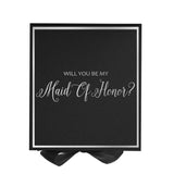 Will You Be My maid of honor? Proposal Box black -  Border