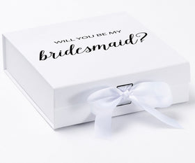 Will You Be My Bridesmaid White Box  - No Border