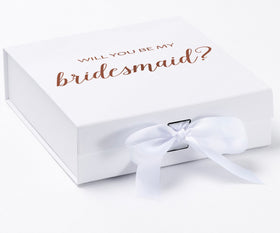 Will You Be My Bridesmaid White Box  - No Border