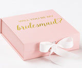 Will You Be My bridesmaid? Proposal Box Pink w/ White Bow - No Border