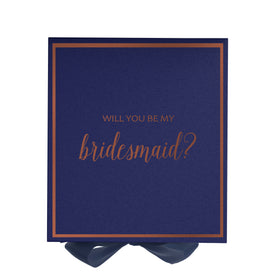 Will You Be My bridesmaid? Proposal Box Navy -  Border