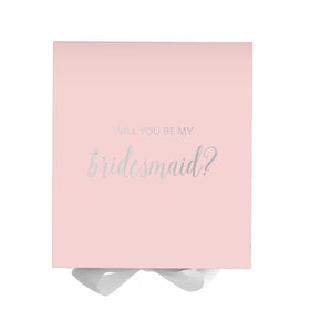 Will You Be My bridesmaid? Proposal Box Pink w/ White Bow - No Border