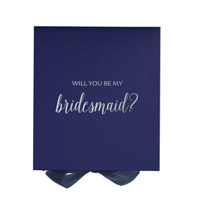 Will You Be My bridesmaid? Proposal Box Navy - No Border