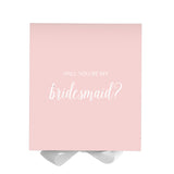 Will You Be My bridesmaid? Proposal Box Pink w/ White Bow - No Border